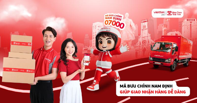 Bản đồ Thành phố Nam Định làm nổi bật các khu vực với mã bưu chính tương ứng (minh họa)
